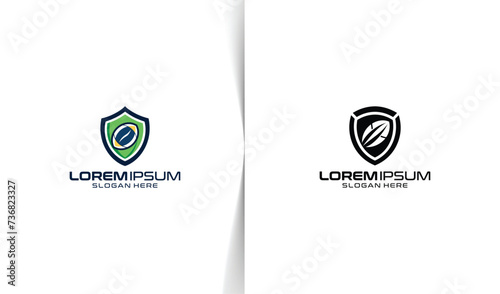 Rugby logo design template, rugby club, emblem, badge