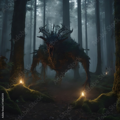 Monster In Forest Background Very Cool