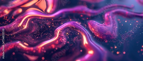 a blurry image of a purple and pink swirl with gold flecks on a blue and pink background.