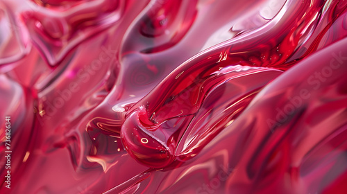 Red glass texture, 3d three-dimensional characters