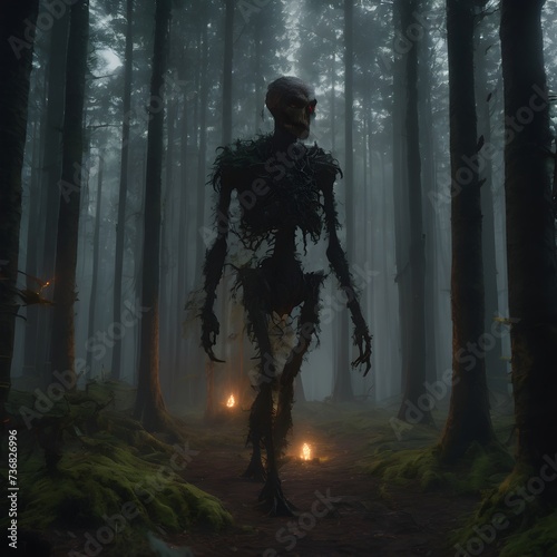 Monster In Forest Background Very Cool