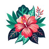 Hibiscus flower floral design isolated vector. 