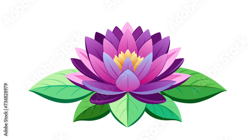 Water lily, lotus flower vector isolated, logo