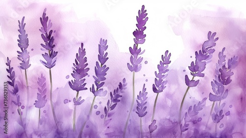 Watercolor painting of lavender flowers  delicate and artistic  perfect for home decor and creative projects.