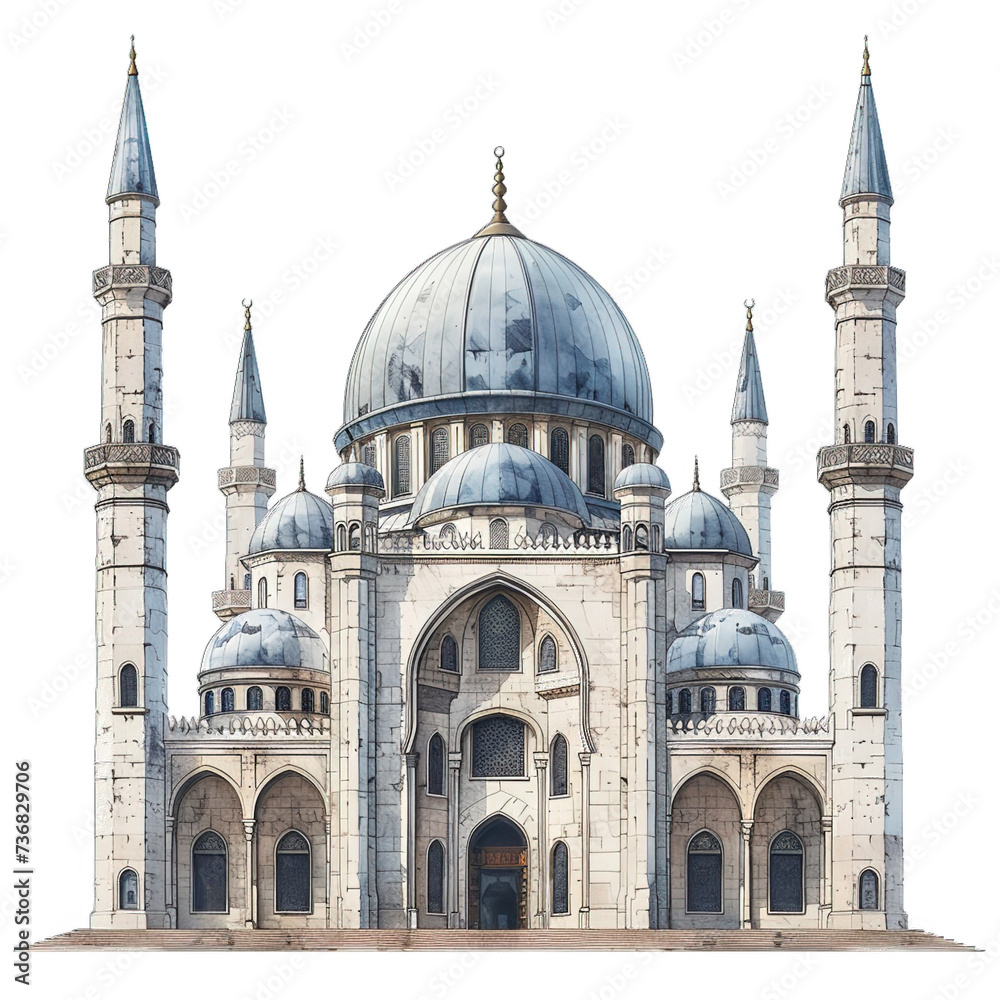 Naklejka premium mosque isolated on transparent background, element remove background, element for design