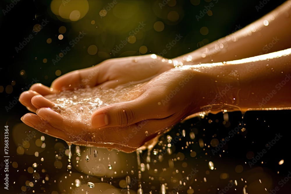 Fototapeta premium hand and water