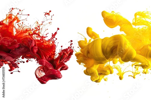 red and yellow paint splashes