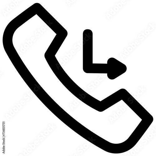 missed call vector outlin icon