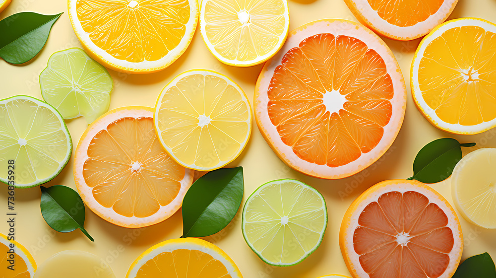 Fototapeta premium Fresh lemons on background