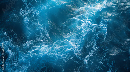 blue water with waves surface background, generative ai