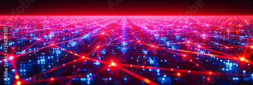 Quantum Connectivity: Futuristic Network in Blue, Illustrating Advanced Digital Technology and Information Flow