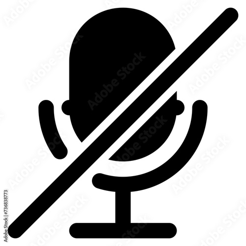 microphone off vector glyph icon