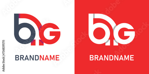vector letter bg logo design 
