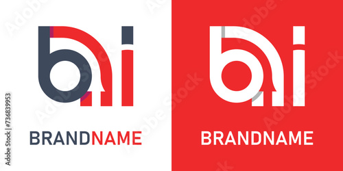 vector letter bi logo design