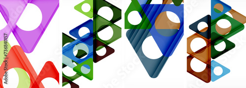 Abstract background set featuring captivating triangles. Harmonious blend of geometry and style, these designs bring modern flair