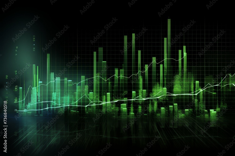 A glowing green stock chart representing financial growth or positive trends.