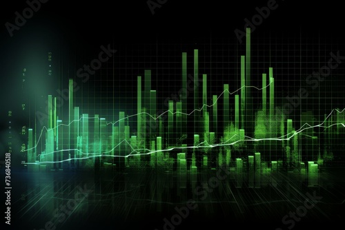 A glowing green stock chart representing financial growth or positive trends.