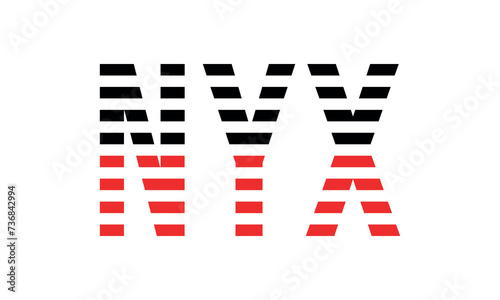 NYX three initial letter iconic line negative space minimal logo design vector template. monogram, abstract, wordmark, business, typography, minimalist, brand, company, flat, modern, unique, simple