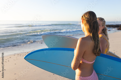 Caucasian couple at the beach, with copy space