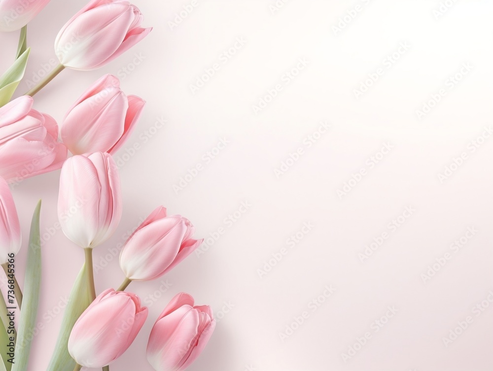 Pink tulip flowers with blank text space Pink tulip flowers with blank text space