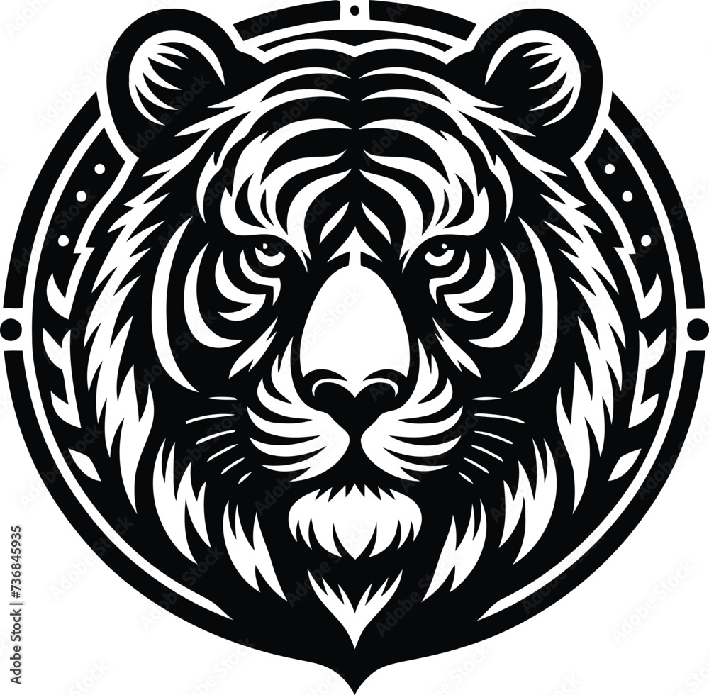 Tiger Head Royal Logo Vector illustration design