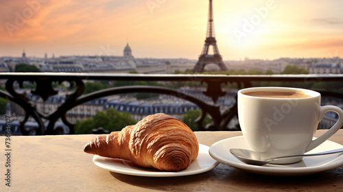 A croissant and Coffee