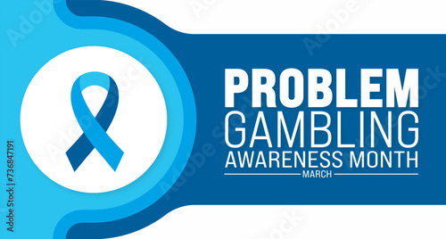 March is Problem Gambling Awareness Month background template. Holiday concept. use to background, banner, placard, card, and poster design template with text inscription and standard color. vector 