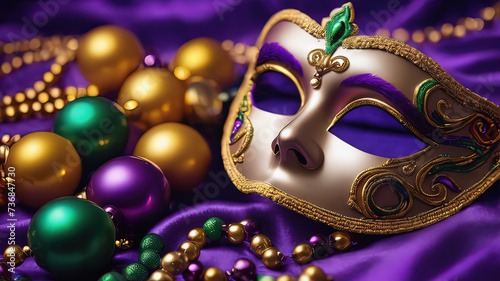 mardi gras mask on parpal background © Xabi
