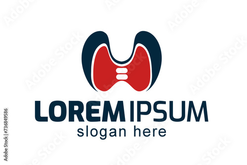 thyroid logo icon flat vector.
