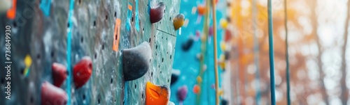Indoor rock climbing background.  photo