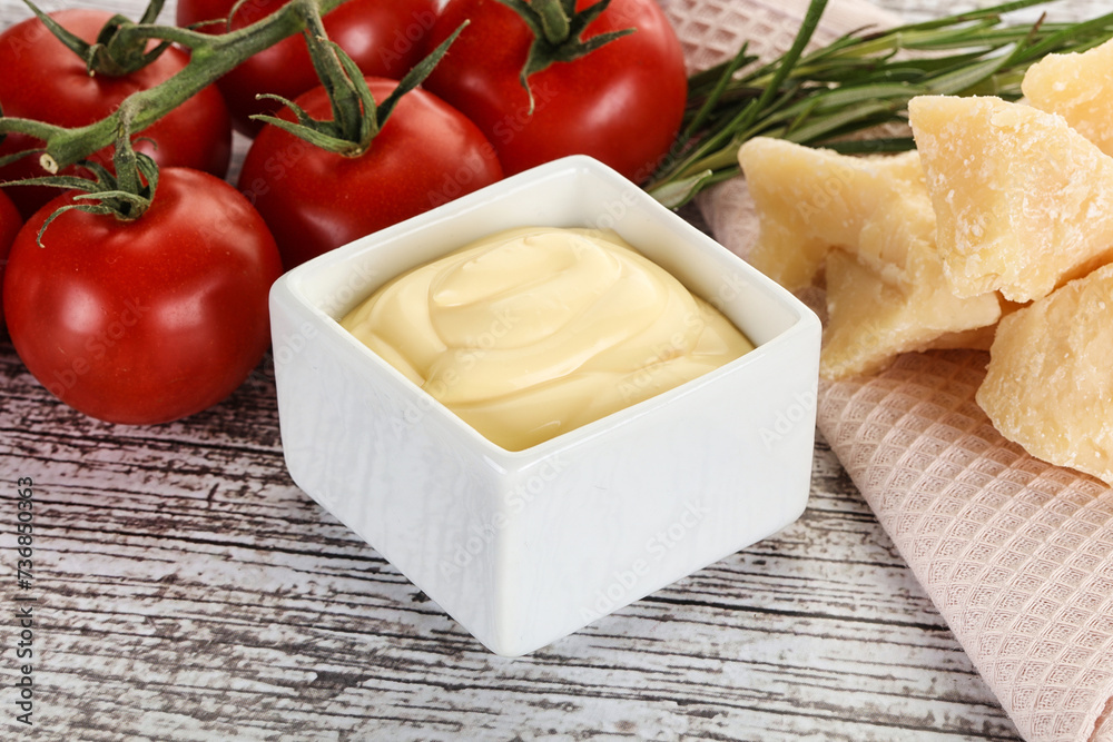 Cheese sauce in the bowl Cheese sauce in the bowl