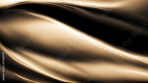 Black and gold glowing waves banner 