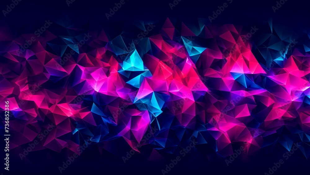 Creative neon triangles design for banner  - obrazy, fototapety, plakaty 