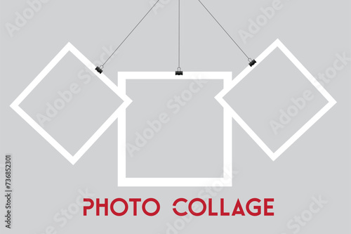 3 photo collage template. vector illustration, new collections