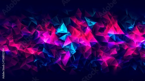 Creative neon triangles design for banner 