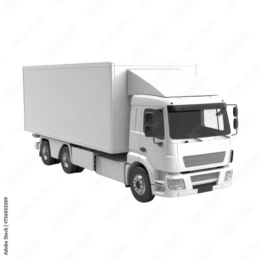 Refrigerated Truck PNG Cutout, Generative AI