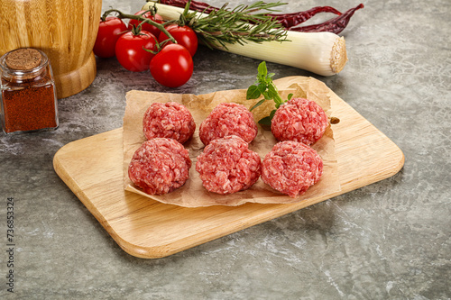 Raw beef meatball minced meat