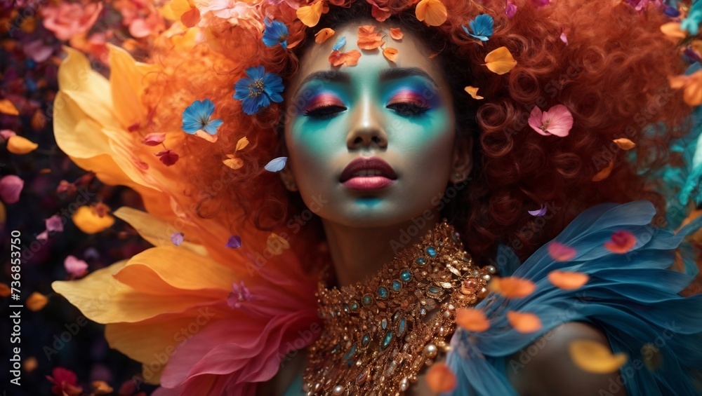 Woman with an artistic taste in makeup Woman with an artistic taste in makeup