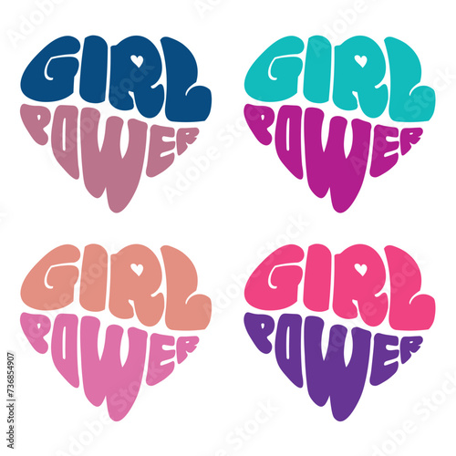 Empowered Hearts: Girl Power Typography in a Heart Shape