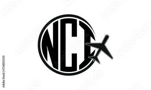 NCI three initial letter circle tour & travel agency logo design vector template. hajj Umrah agency, abstract, wordmark, business, monogram, minimalist, brand, company, flat, tourism agency, tourist photo