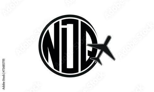 NDQ three initial letter circle tour & travel agency logo design vector template. hajj Umrah agency, abstract, wordmark, business, monogram, minimalist, brand, company, flat, tourism agency, tourist