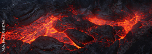 the texture of a frozen lava flow, capturing the rough and dynamic nature of volcanic rock © Shanila