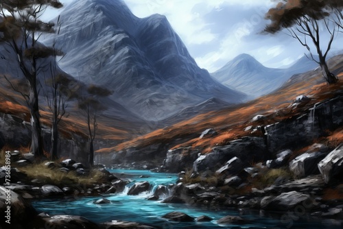 Beautiful and captivating natural scenery, perfect for creating a fantasy landscape setting