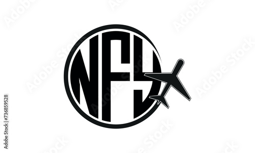 NFY three initial letter circle tour & travel agency logo design vector template. hajj Umrah agency, abstract, wordmark, business, monogram, minimalist, brand, company, flat, tourism agency, tourist