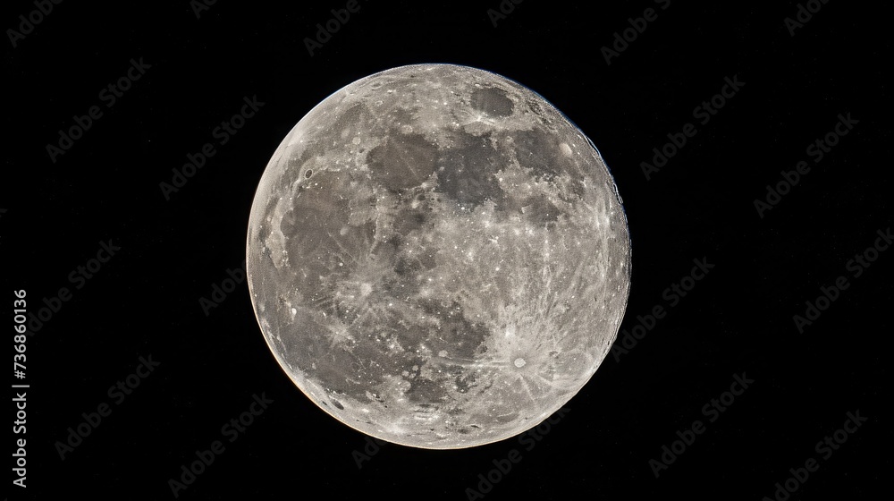 Obraz premium Full Moon. A full moon is the lunar phase that occurs when the Moon is completely illuminated as seen from Earth.