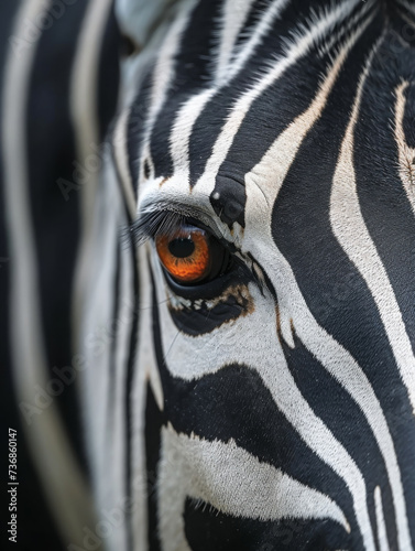 Wild Zebra Face Close-Up  Mesmerizing Stripes and Eyes
