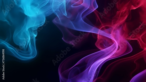 Abstract multicolored smoke on a black background. Design element.