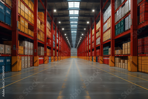 Empty warehouse in logistic center