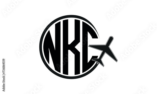 NKC three initial letter circle tour & travel agency logo design vector template. hajj Umrah agency, abstract, wordmark, business, monogram, minimalist, brand, company, flat, tourism agency, tourist photo