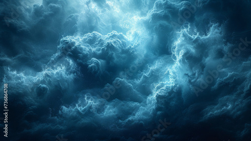 Texture of a turbulent sky with gusts of wind whipping at dark rain clouds photo